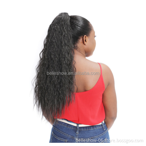 Wear Many Different Color Ombre Silk Curl Faux Fiber Hair Synthetic Wrap Around whiskers long curly hair Magic Paste Ponytail